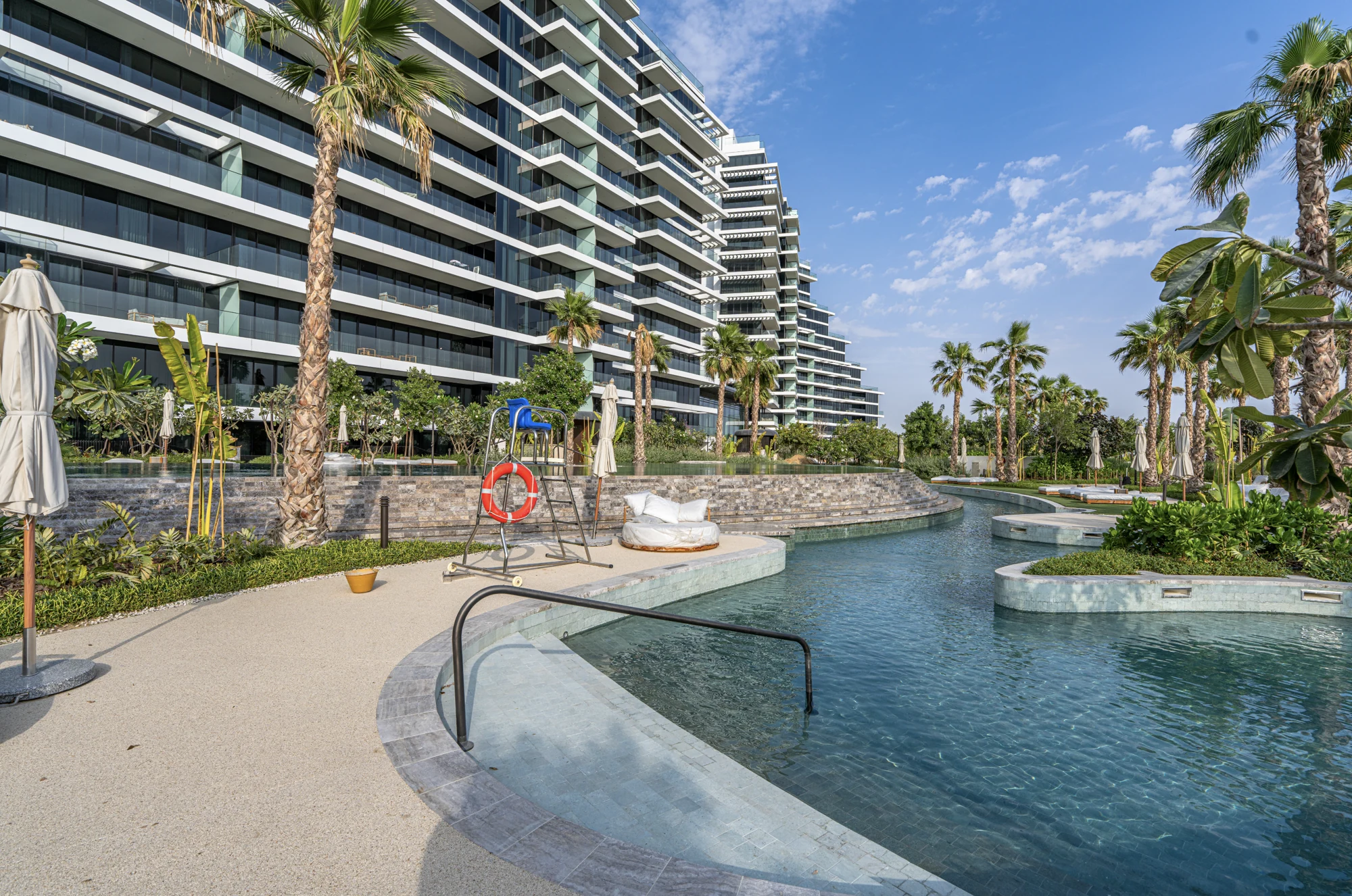 The pools and landscaped grounds at Kempinski Residences The Creek