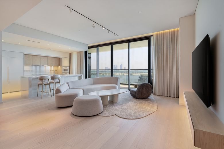 Interior of the two-bedroom apartment offered at AED 6,900,000