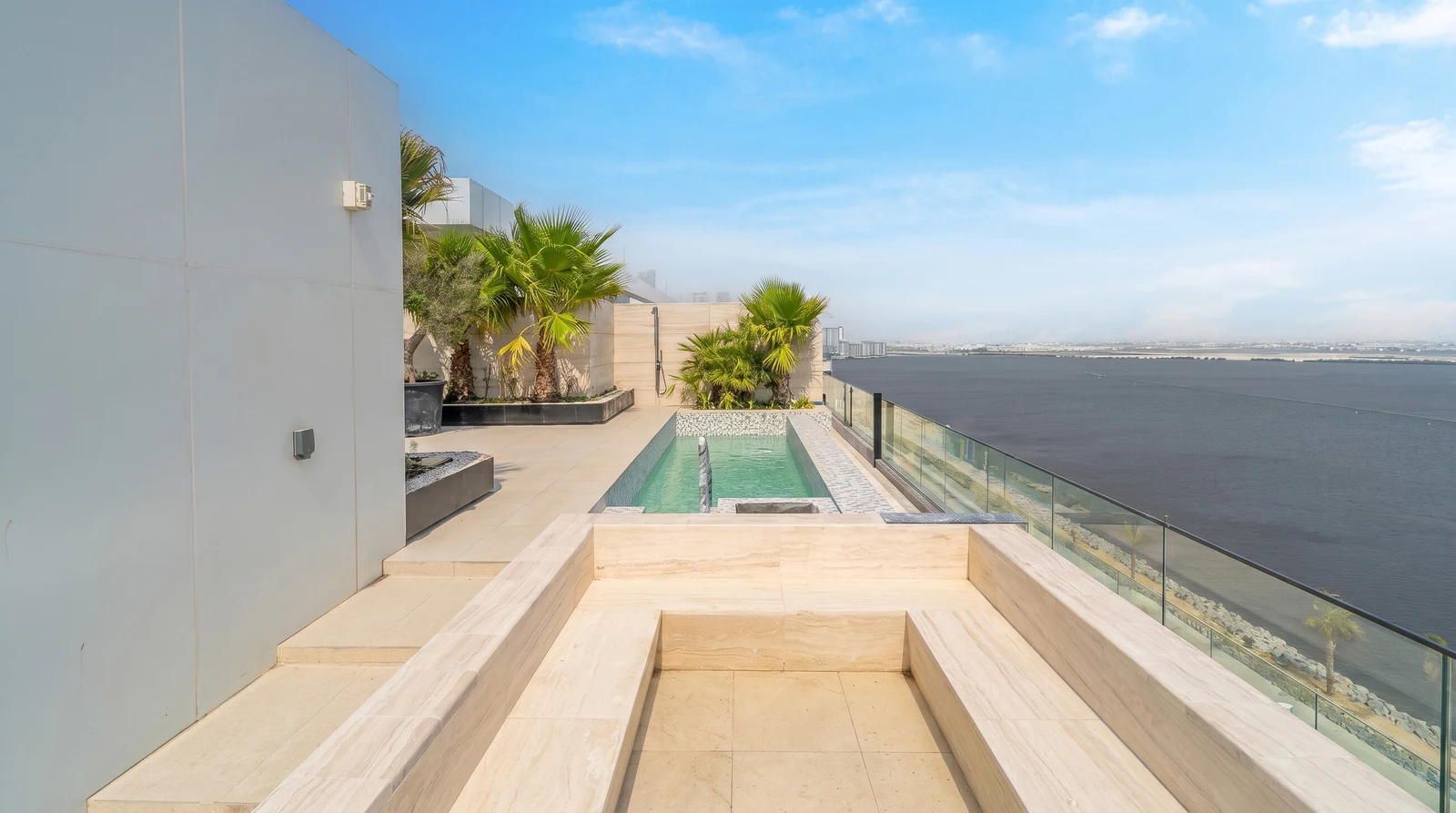Private roof terrace with sunken seating and pool